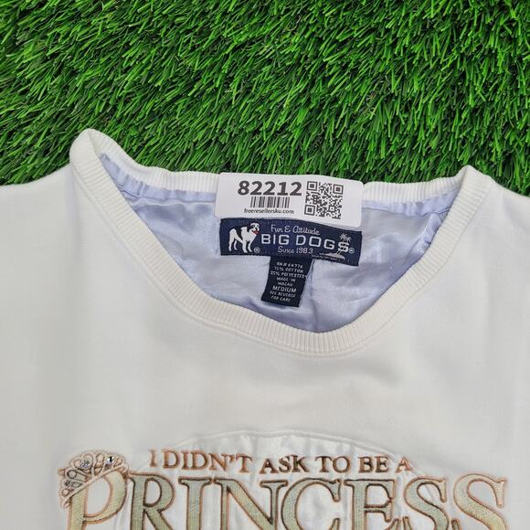 Vintage Funny Princess Sweatshirt Womens Medium 23x23 Boxy Baggy - Picture 9 of 15